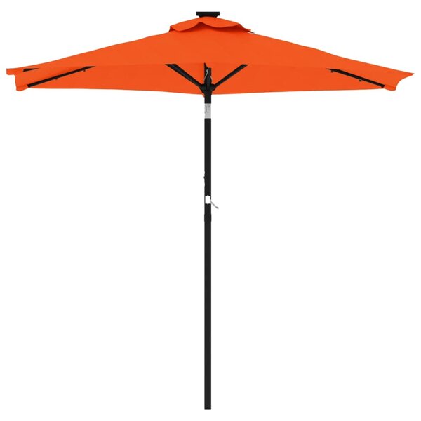 Vrtni suncobran s čeličnom šipkom LED terakota 225x225x212 cm - Narančasta / N/A