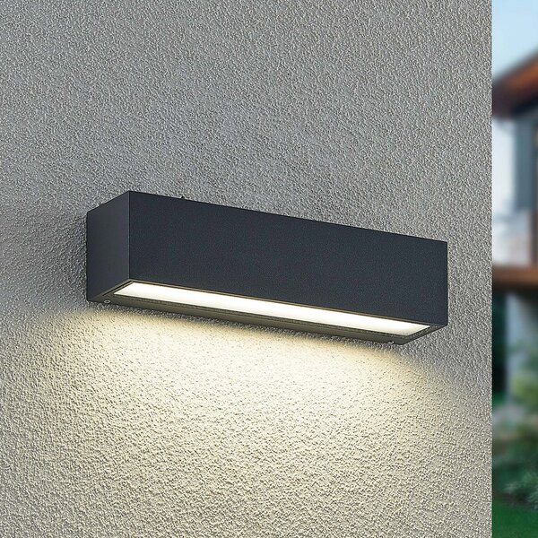 Arcchio LED zidna svjetiljka Lengo, 25 cm, antracit, dolje, CCT