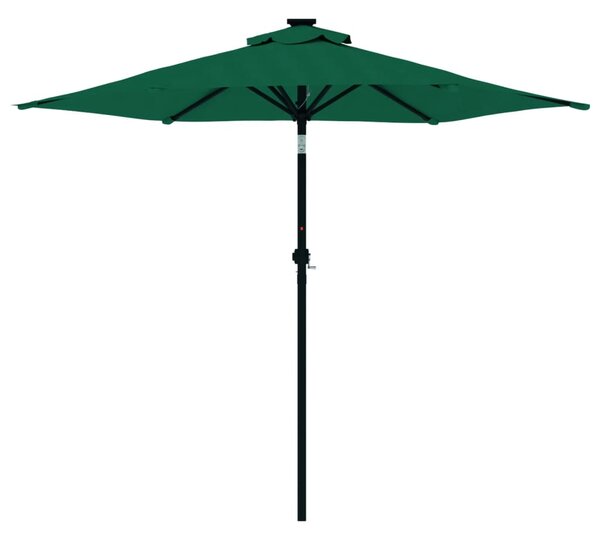 Vrtni suncobran s čeličnom šipkom zeleni 225 x 225 x 212 cm - Zelena / N/A