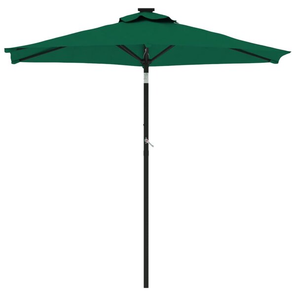 Vrtni suncobran s čeličnom šipkom zeleni 225 x 225 x 212 cm - Zelena / N/A