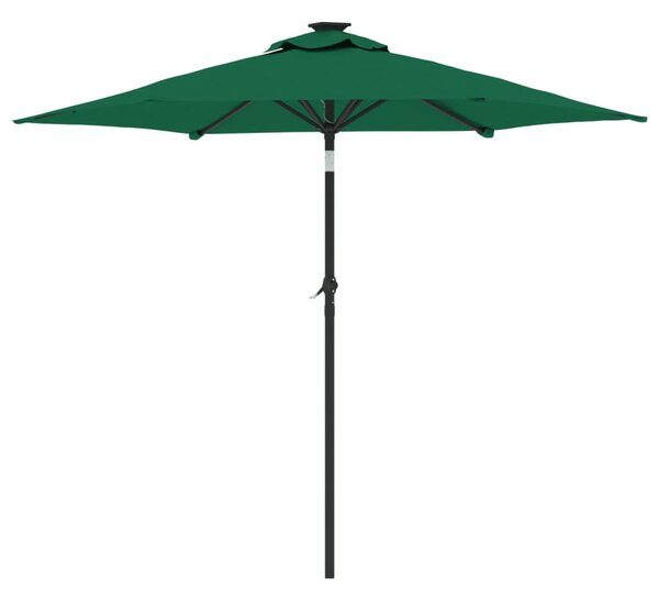 Vrtni suncobran s čeličnom šipkom zeleni 225 x 225 x 212 cm - Zelena / N/A