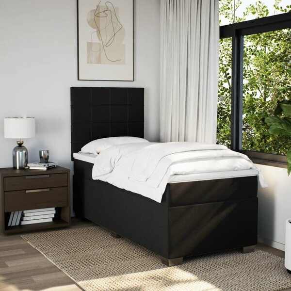 Box spring krevet s madracem crni 80 x 200 cm od tkanine - Crna / 80 x 200 cm