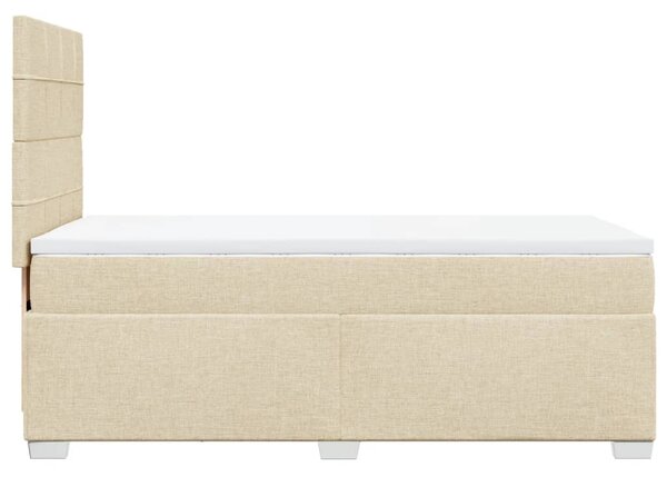 Okvir kreveta s oprugama i madrac krem 80x200 cm od tkanine - Krema / 80 x 200 cm