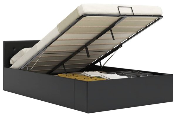 VidaXL Hidraulični okvir za krevet od umjetne kože crni 140 x 200 cm