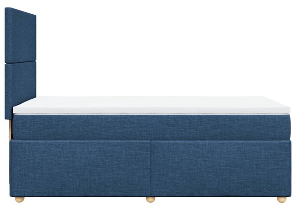 Krevet s oprugama i madracem plavi 80x200 cm od tkanine - Plava / 80 x 200 cm