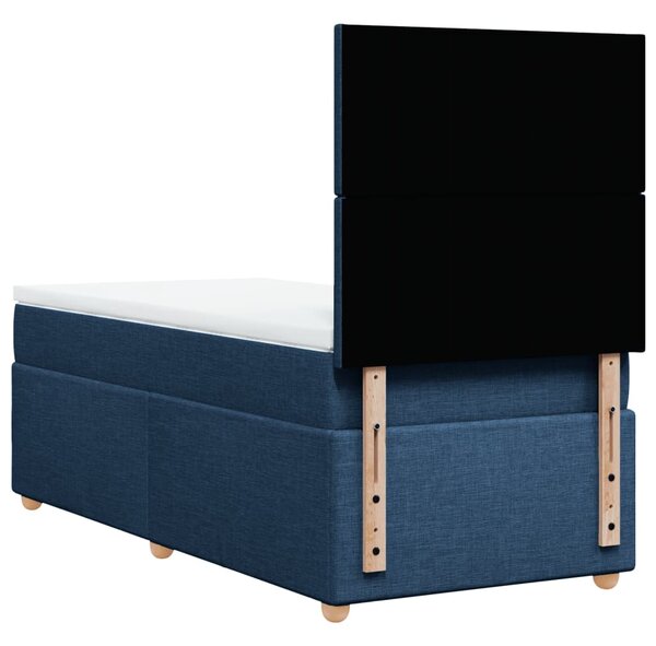 Krevet s oprugama i madracem plavi 80x200 cm od tkanine - Plava / 80 x 200 cm