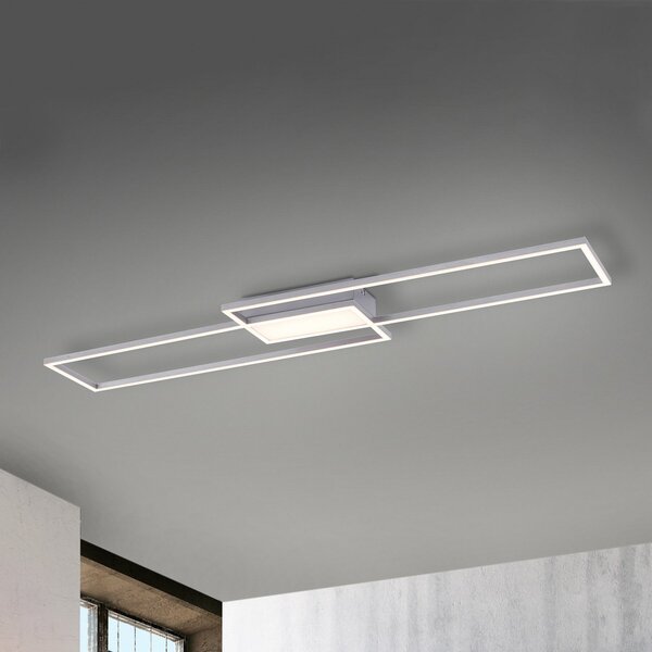 JUST LIGHT. GmbH LED stropna svjetiljka Asmin, CCT, čelik, 109,5x25,7 cm, prigušiva, Metalik, Dnevni boravak/blagovaonica, Metal