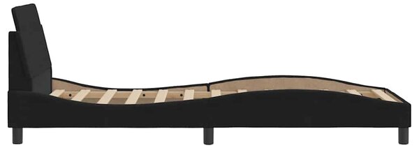 Okvir kreveta s uzglavljem Dover crni 80x200cm baršunasti - Crna / 80 x 200 cm