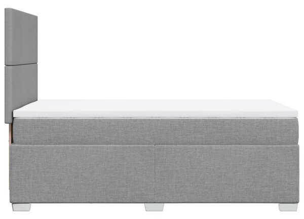 Okvir kreveta s oprugama i madrac svjetlosivi 80x200cm tkanina - Siva / 80 x 200 cm