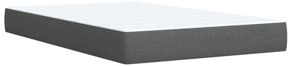 Krevet s oprugama i madracem tamnosivi 120 x 200 cm od tkanine - Siva / 120 x 200 cm