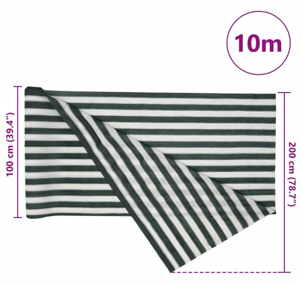 Mreža za privatnost zelena-bijela 2 x 10 m HDPE 150 g/m² - Zelena / 2 x 10 m (150 g)