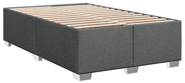 Krevet s oprugama i madracem tamnosivi 120 x 200 cm od tkanine - Siva / 120 x 200 cm
