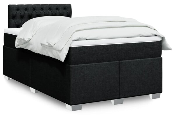 Krevet s oprugama i madracem crni 120 x 200cm od tkanine - Crna / 120 x 200 cm