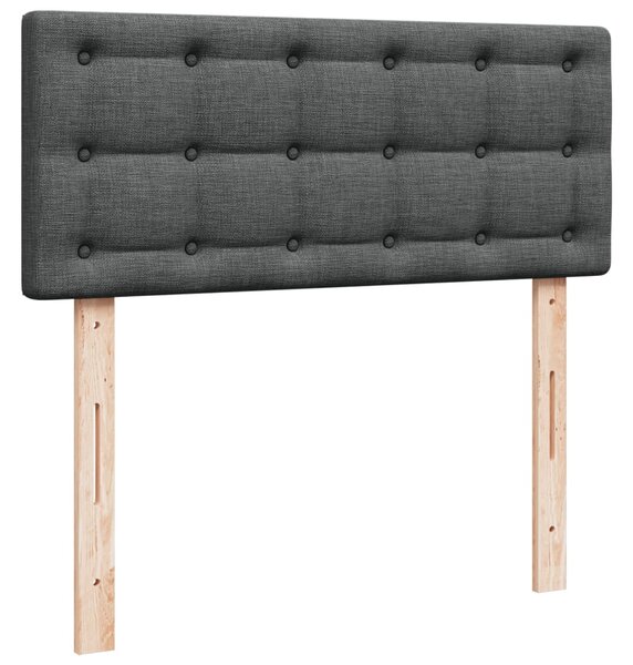 Krevet s oprugama i madracem tamnosivi 120 x 200 cm od tkanine - Siva / 120 x 200 cm