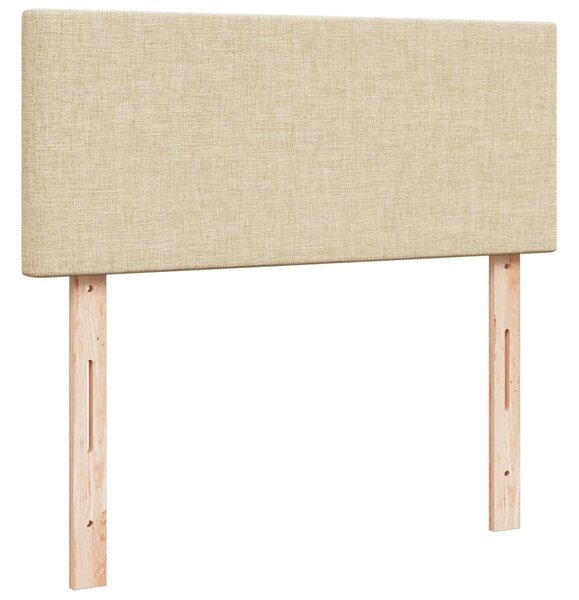 Krevet s oprugama i madracem krem 120 x 200 cm od tkanine - Krema / 120 x 200 cm