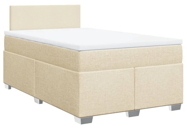 Krevet s oprugama i madracem krem 120 x 200 cm od tkanine - Krema / 120 x 200 cm