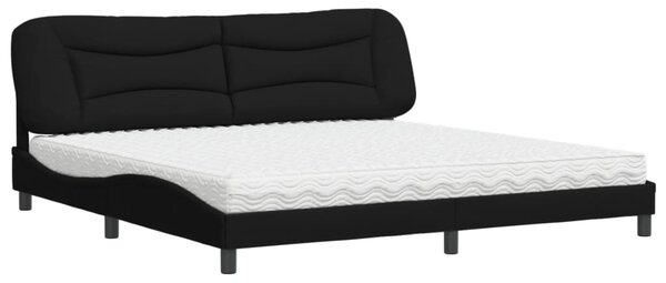 Krevet s madracem Hvar crni 200x200 cm od tkanine - Crna / 200 x 200 cm