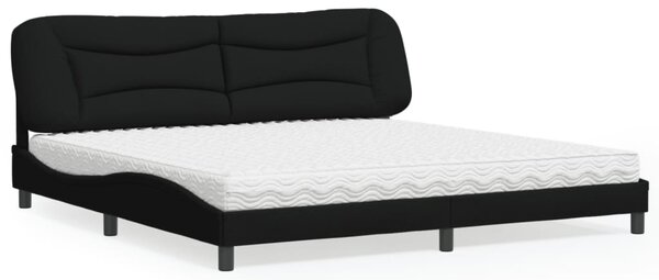 Krevet s madracem Hvar crni 200x200 cm od tkanine - Crna / 200 x 200 cm