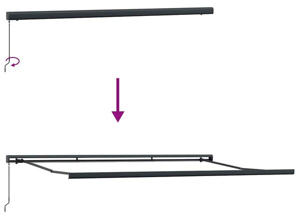 Tenda na uvlačenje narančasto-smeđa 4 x 3 m tkanina i aluminij - Šarena / 400 x 300 cm