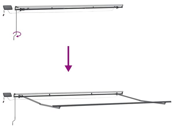 Tenda na ručno uvlačenje s LED antracit i bijela 400x300 cm - Antracitno siva / 400 x 300 cm
