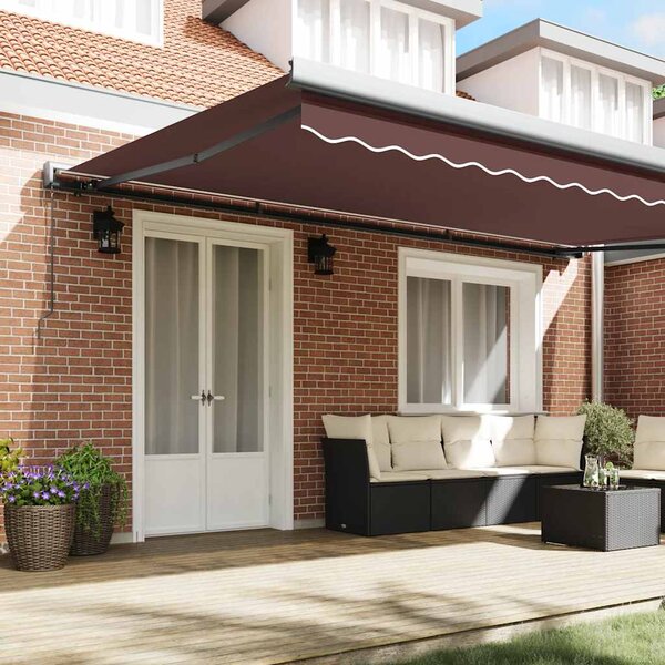 Tenda na ručno uvlačenje smeđa 500 x 300 cm - Smeđa / 5 x 3 m