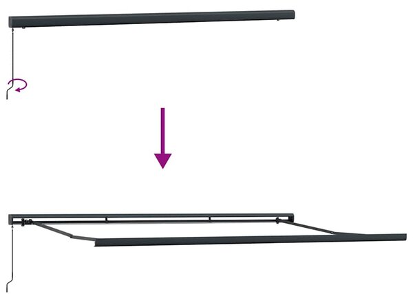 Tenda na ručno uvlačenje smeđa 500 x 300 cm - Smeđa / 5 x 3 m