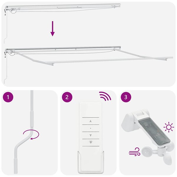 Tenda na automatsko uvlačenje s LED smeđa 500x300 cm - Smeđa / 500 x 300 cm