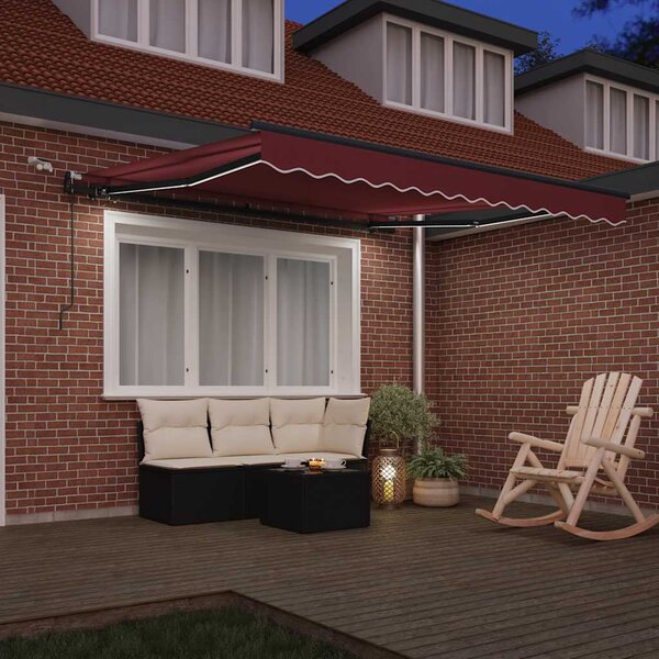 Tenda na automatsko uvlačenje s LED svjetlima bordo 300x250 cm - Bordo / 300 x 250 cm