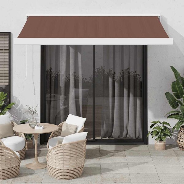 Tenda na ručno uvlačenje smeđa 350 x 250 cm - Smeđa / 3.5 x 2.5 m