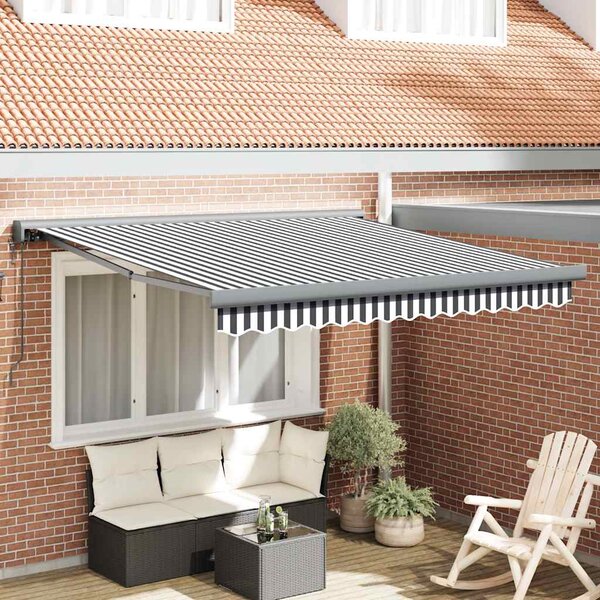 Tenda na uvlačenje antracit i bijela 3x2,5 m tkanina i aluminij - Antracitno siva / 3 x 2.5 m