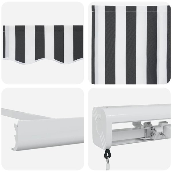 Tenda na uvlačenje antracit-bijela 4x3 m od tkanine i aluminija - Antracitno siva / 4 x 3 m