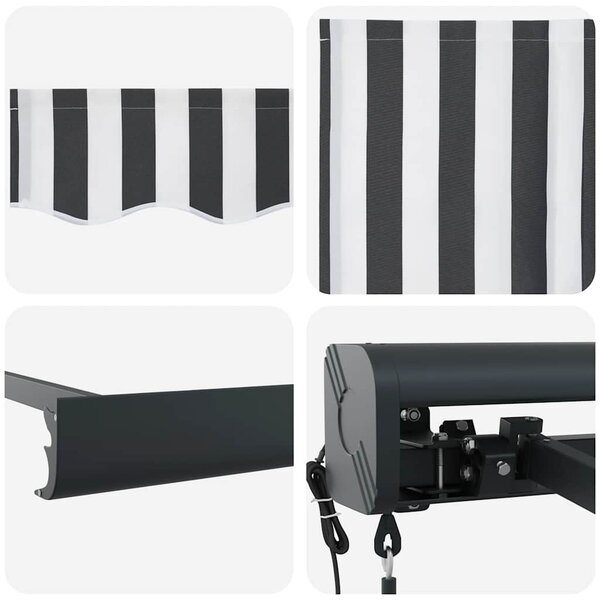 Tenda na uvlačenje antracit i bijela 3x2,5 m tkanina i aluminij - Antracitno siva / 3 x 2.5 m