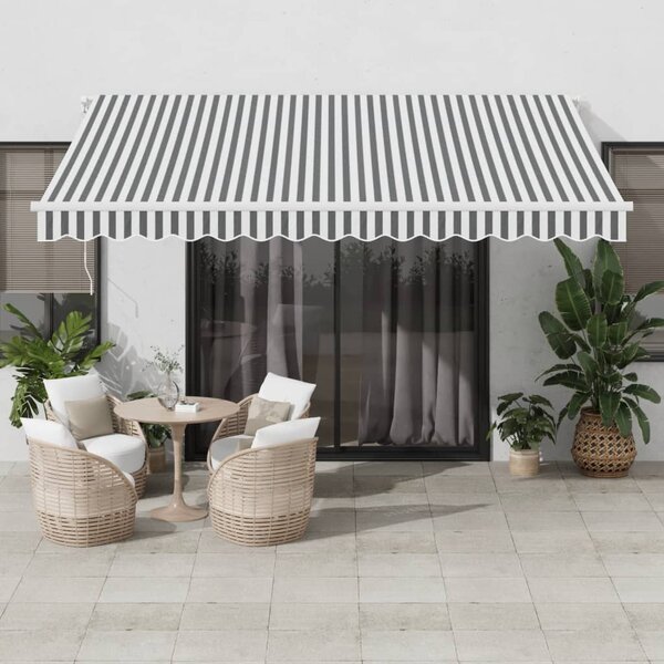 Tenda na ručno uvlačenje antracit i bijela 400 x 350 cm - Antracitno siva / 400 x 350 cm