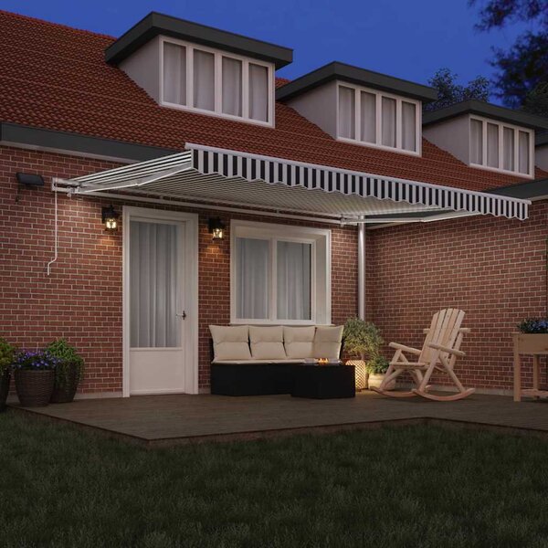 Tenda na ručno uvlačenje s LED antracit i bijela 450 x 300 cm - Antracitno siva / 450 x 300 cm