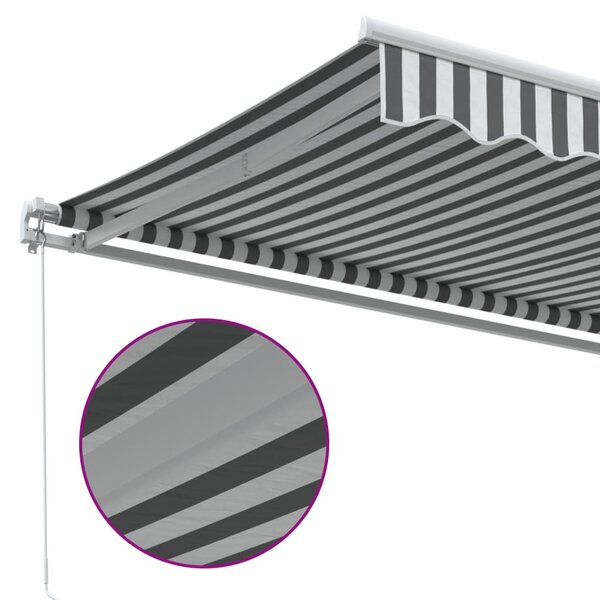 Tenda na ručno uvlačenje antracit i bijela 400 x 350 cm - Antracitno siva / 400 x 350 cm