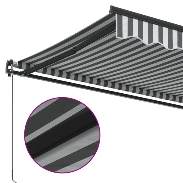Tenda na ručno uvlačenje antracit i bijela 500 x 350 cm - Antracitno siva / 500 x 350 cm