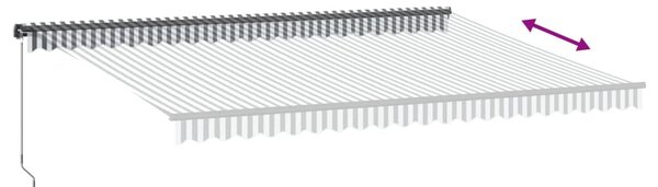 Tenda na ručno uvlačenje antracit i bijela 500 x 350 cm - Antracitno siva / 500 x 350 cm