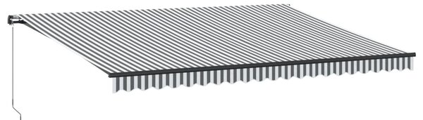 Tenda na ručno uvlačenje antracit i bijela 500 x 350 cm - Antracitno siva / 500 x 350 cm