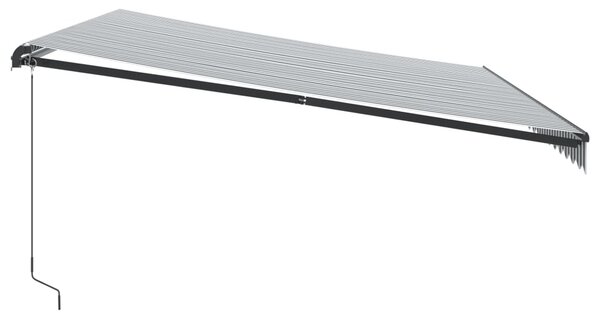 Tenda na ručno uvlačenje antracit i bijela 500 x 350 cm - Antracitno siva / 500 x 350 cm