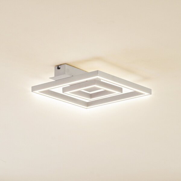 Lindby LED stropna svjetiljka Madamo, bijela, 30 cm, 3000K, Bijela, Dnevni boravak/blagovaonica, Aluminij