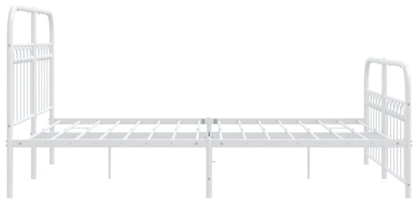 Metalni okvir kreveta uzglavlje i podnožje bijeli 137x190 cm - Bijela / 135 x 190 cm