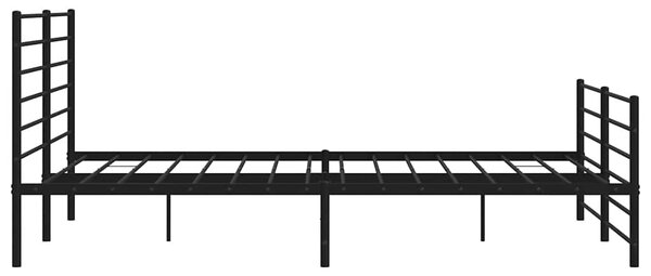 Metalni okvir kreveta uzglavlje i podnožje crni 193x203 cm - Crna / 193 x 203 cm