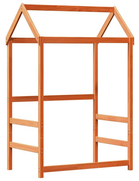Set kreveta i klupe s krovom voštano smeđi 75x190 cm borovina - Smeđa / 75 x 190 cm