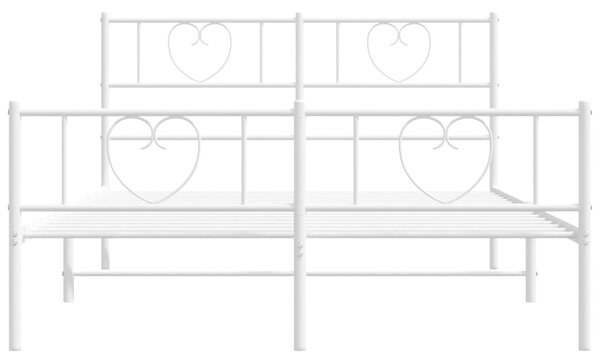 Metalni okvir kreveta uzglavlje i podnožje bijeli 140x200 cm - Bijela / 140 x 200 cm