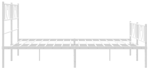 Metalni okvir kreveta uzglavlje i podnožje bijeli 140x200 cm - Bijela / 140 x 200 cm