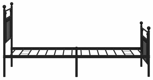 Metalni okvir kreveta uzglavlje i podnožje crni 80x200 cm - Crna / 80 x 200 cm