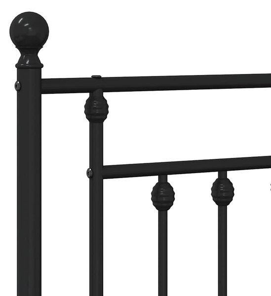 Metalni okvir kreveta uzglavlje i podnožje crni 80x200 cm - Crna / 80 x 200 cm
