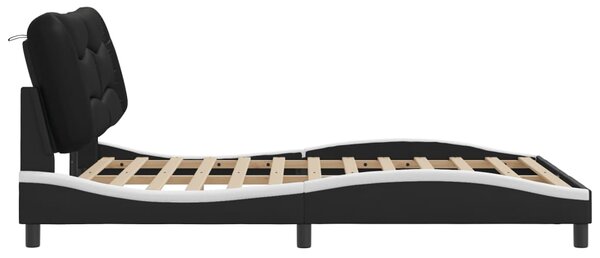 Okvir kreveta s LED-om bez madraca Hvar crno-bijeli 120 x 200 cm - Crna / 120 x 200 cm