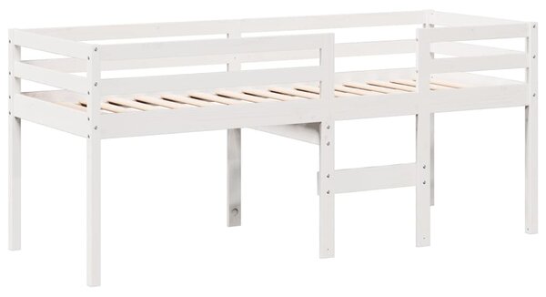 Visoki krevet s krovom bijeli 80 x 200 cm od masivne borovine - Bijela / 80 x 200 cm
