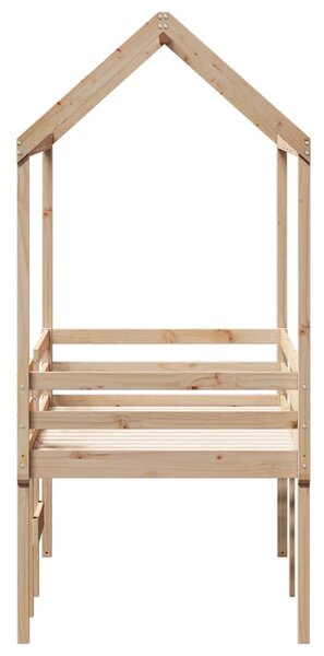 Visoki krevet s krovom 90 x 200 cm od masivne borovine - Smeđa / 90 x 200 cm